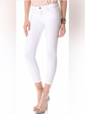 NWT J Brand 835 Mid-Rise Capri Skinny Jeans Blanc White Size 29
